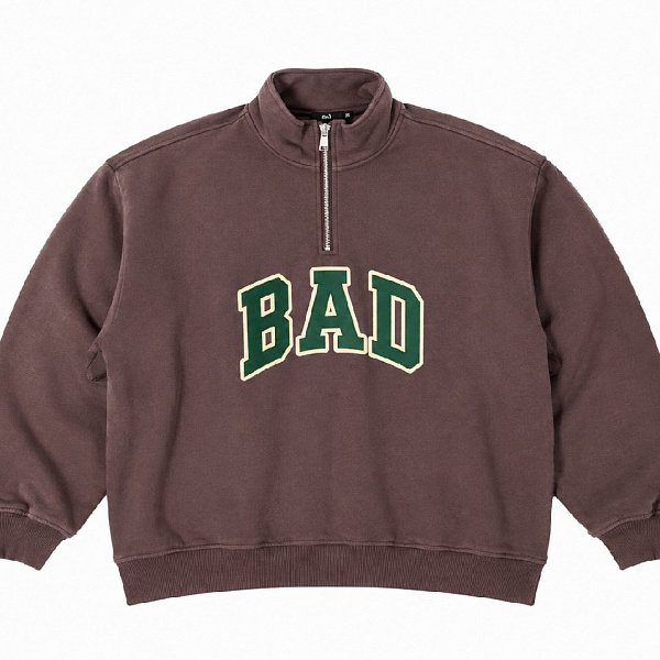 Толстовка THE BAD FRIENDS Half-Zip "BAD" 420гр коричневый
