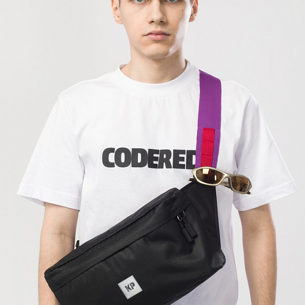 1Сумка поясная CODERED Big B Черный/Сиреневая стропа