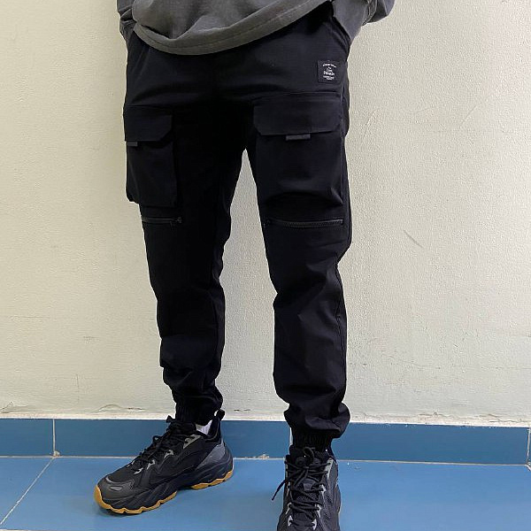 Джоггеры COOL PENGUIN Black Ripstop Lycra Fleece