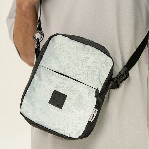 Сумка мессенджер KUL'TURA "MARBLE REFLECTIVE BIG PRO", черный