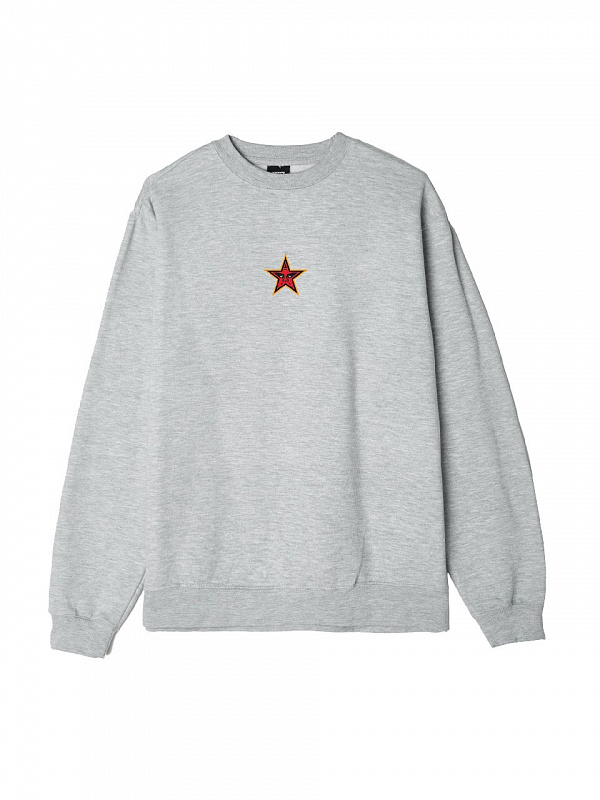 Толстовка без капюшона OBEY STAR FACE ASH