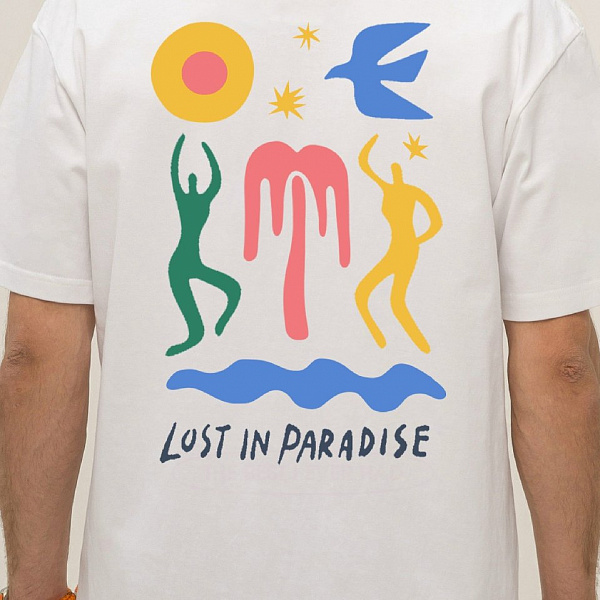Футболка KUL'TURA "LOST IN PARADISE" белый