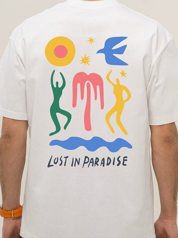 Футболка KUL'TURA "LOST IN PARADISE" белый
