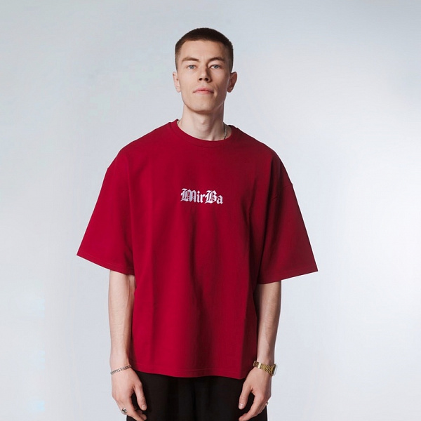 Футболка MIRBA OVERSIZE LOGO GOTHIC Винный