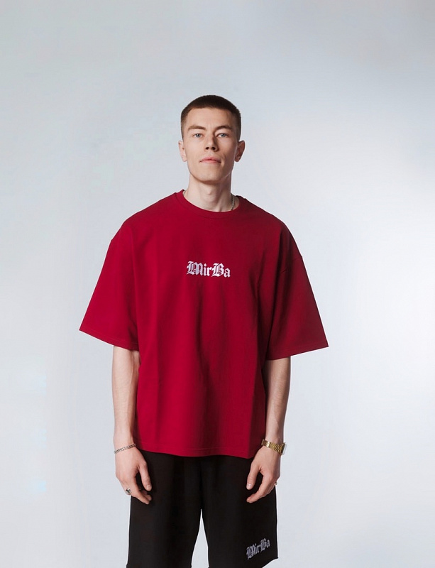 Футболка MIRBA OVERSIZE LOGO GOTHIC Винный