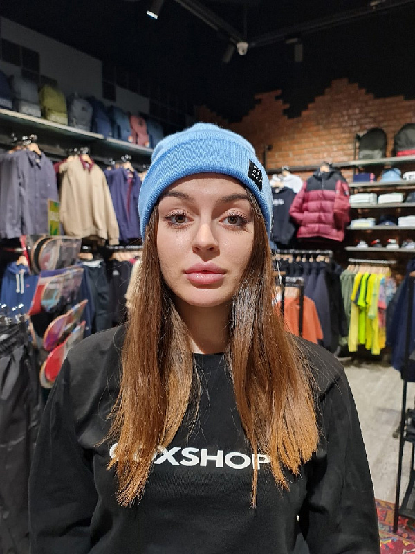 Шапка HARD LUNCH B-U-08/3 Square Logo l.blue