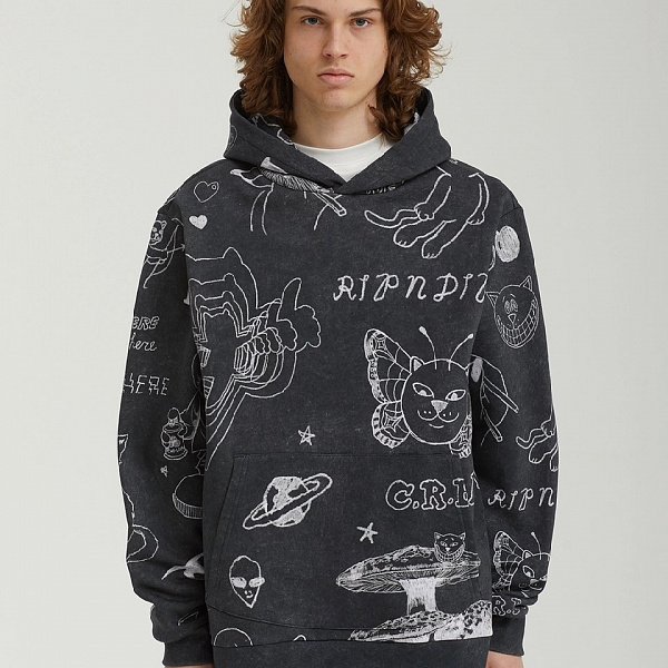Худи RIPNDIP NERMAL DOMINATION HOODIE BLACK VINTAGE