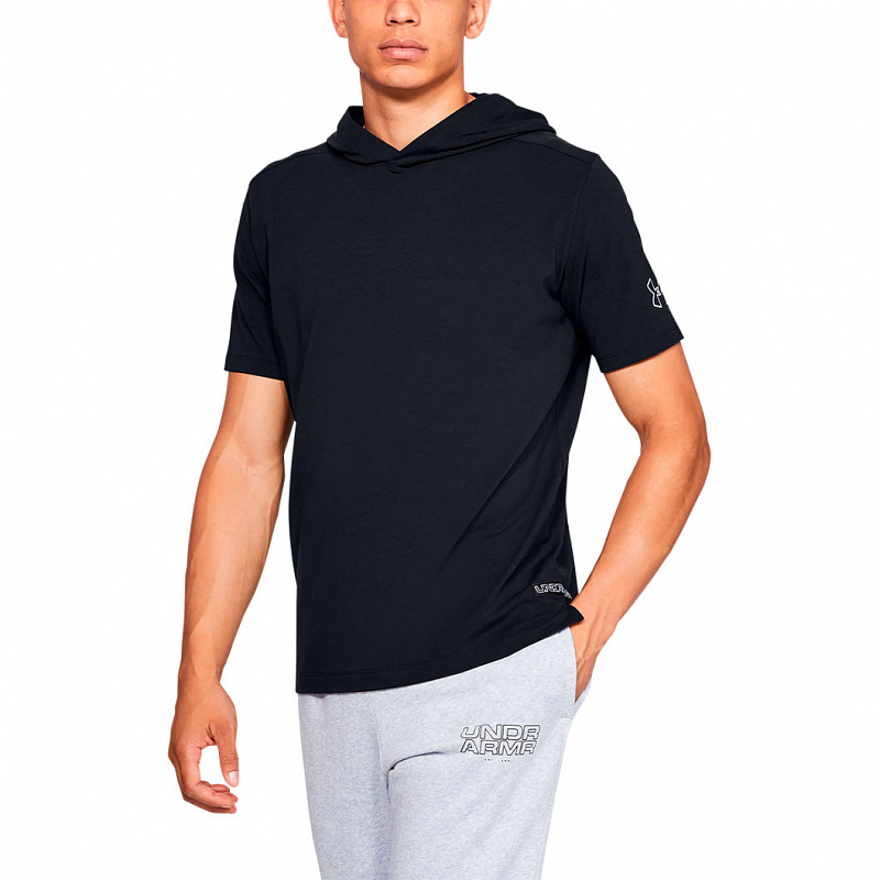 Толстовка m Under Armour UA BASELINE SS HOODED TEE black / black / white