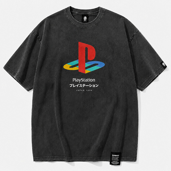 Футболка SHMOT "PLAYSTATION" GARMENT DYE черный