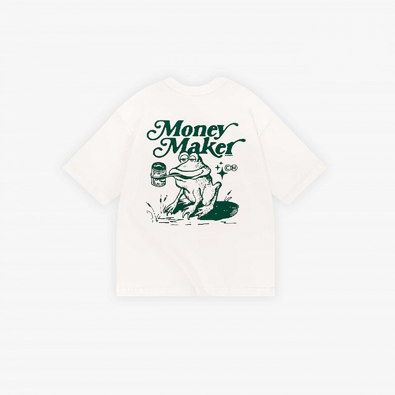 Футболка HAIDED MONEY TOAD RLXD HW ecru молочный