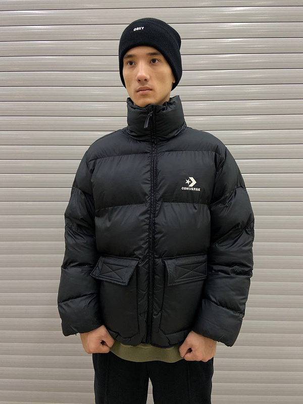 Куртка CONVERSE PATCH POCKET CORE PUFFER BLACK Чёрный