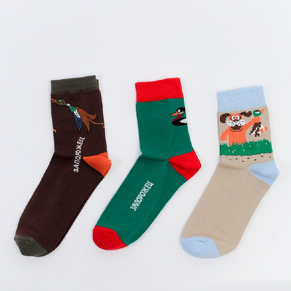 Набор носков ЗАПОРОЖЕЦ Ассорти 1 Собака и Утки (Разноцветный (Разноцветный)