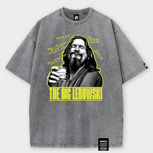 Футболка SHMOT "BIG LEBOWSKI", GARMENT DYE серый