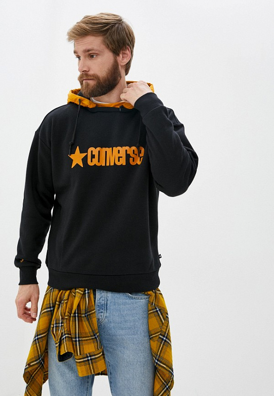 Толстовка Converse REMOVEABLE HOODED CREW CONVERSE BLACK