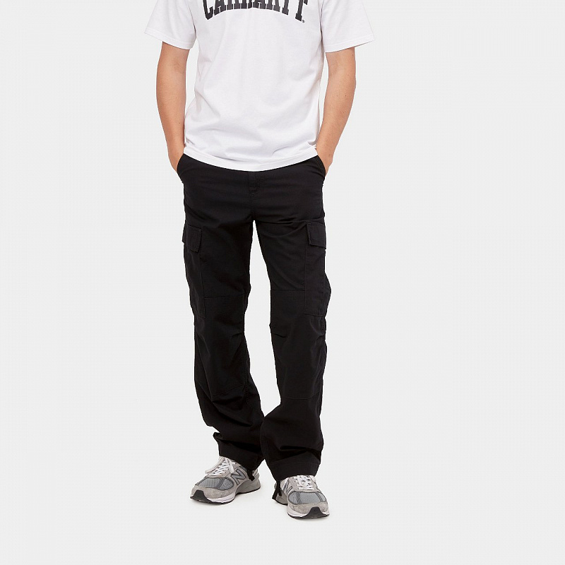 Брюки карго CARHARTT WIP Regular Cargo Pant BLACK (RINSED)