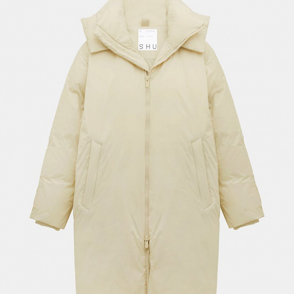 Пуховик женский SHU оверсайз Бежевый