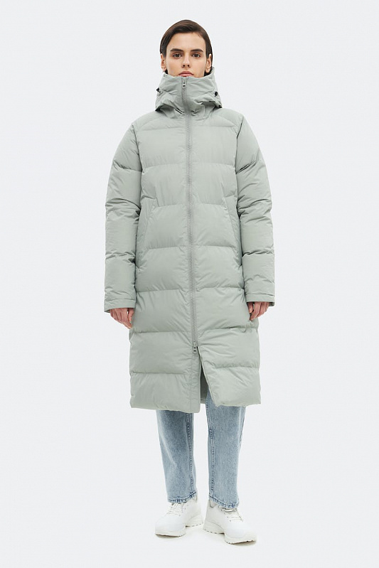 Пуховик SHU женский удлиненный серый