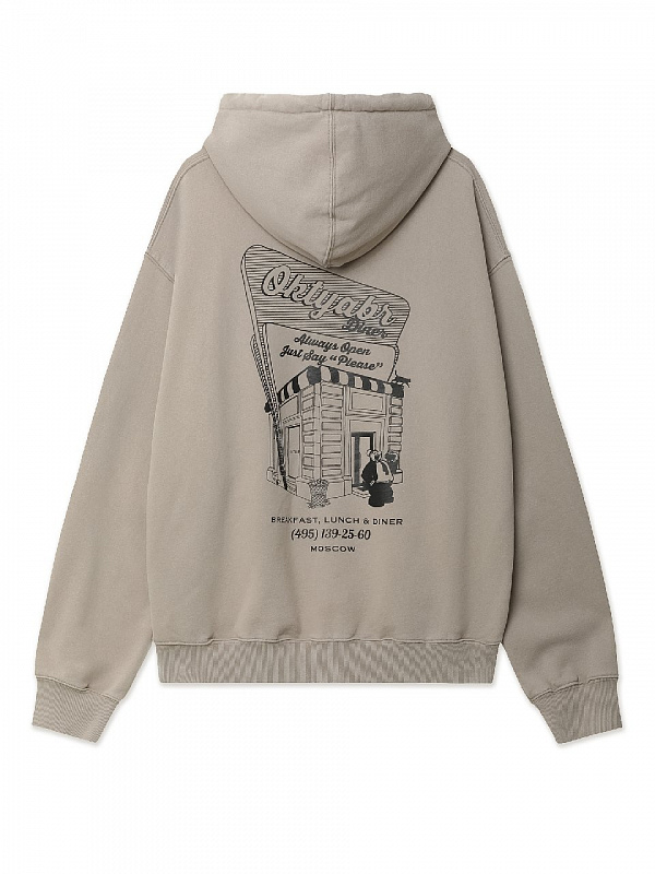 Худи ОКТЯБРЬ DINER HOODIE GRAY HEATHER