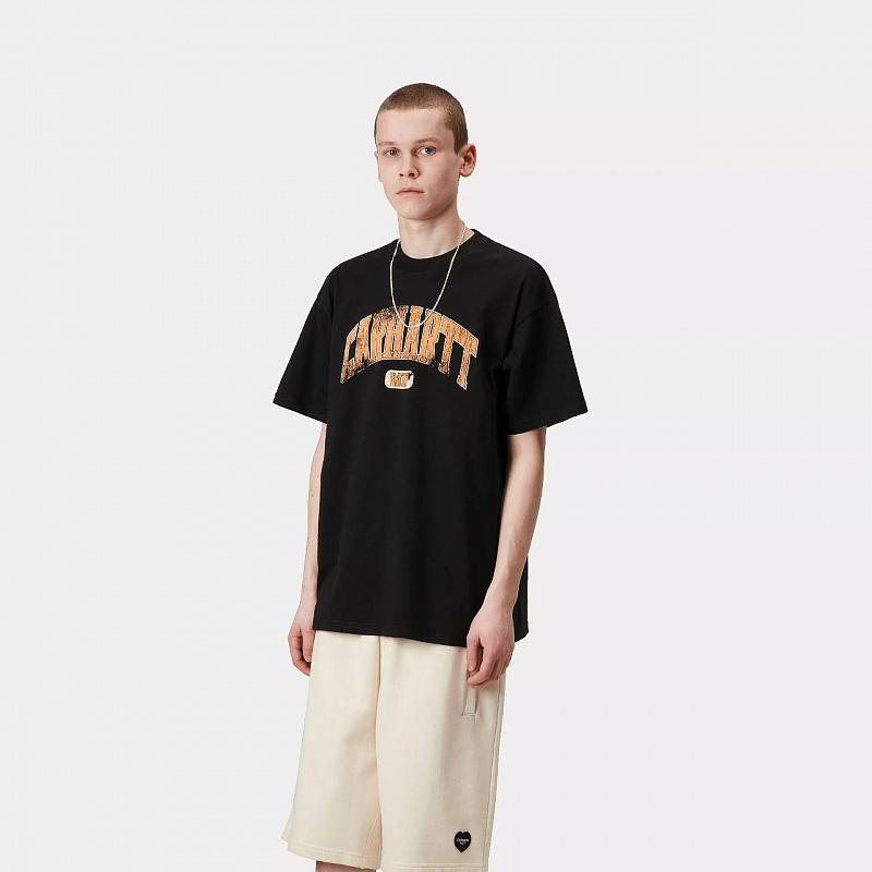 Футболка CARHARTT WIP S/S Lecture T-Shirt BLACK (HEAVY ENZYME WASH)