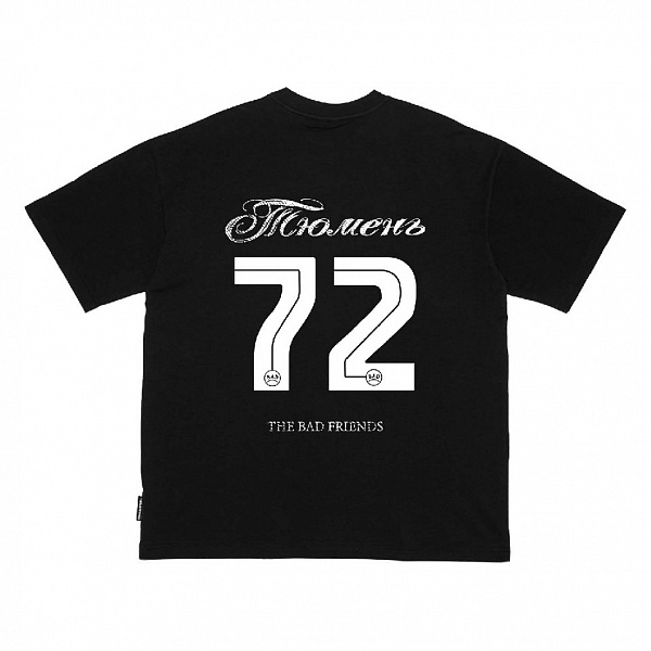 Футболка THE BAD FRIENDS "Регион 72" 200г черный