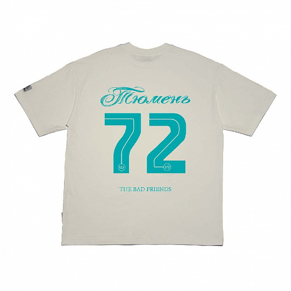 Футболка THE BAD FRIENDS "Регион 72 тифани" 220г экрю