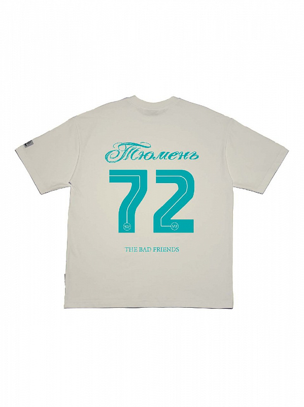 Футболка THE BAD FRIENDS "Регион 72 тифани" 220г экрю