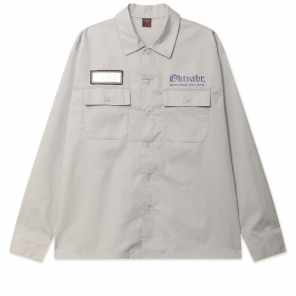 Рубашка ОКТЯБРЬ WORK LS SHIRT GRAY SILVER