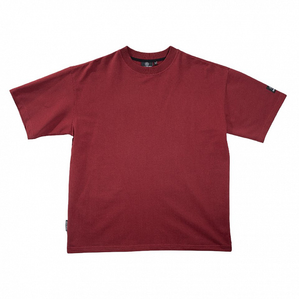 Футболка THE BAD FRIENDS Basic left sleeve logo 250гр Volume бордовый