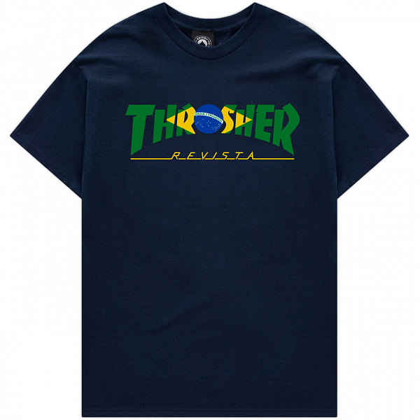 Футболка THRASHER BRAZIL REVISTA NAVY