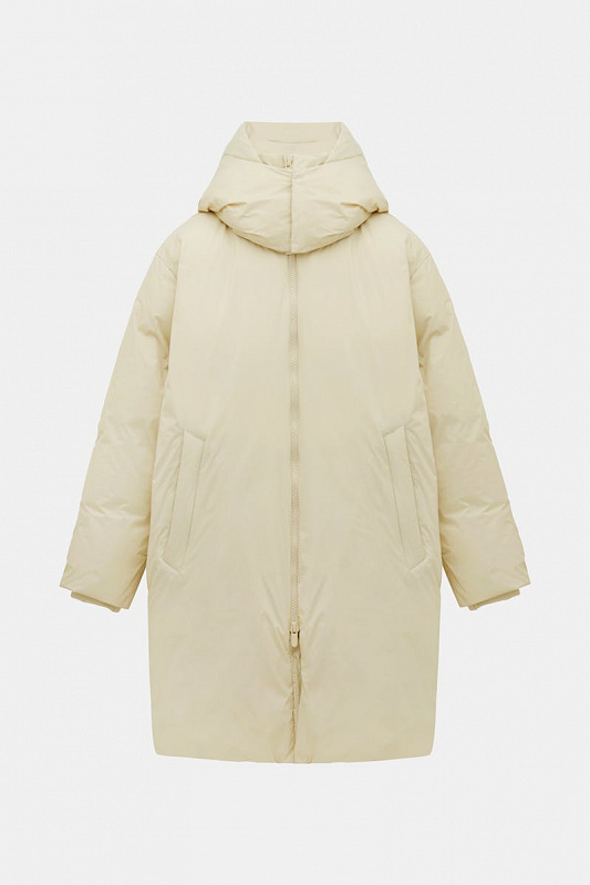 Пуховик женский SHU оверсайз Бежевый