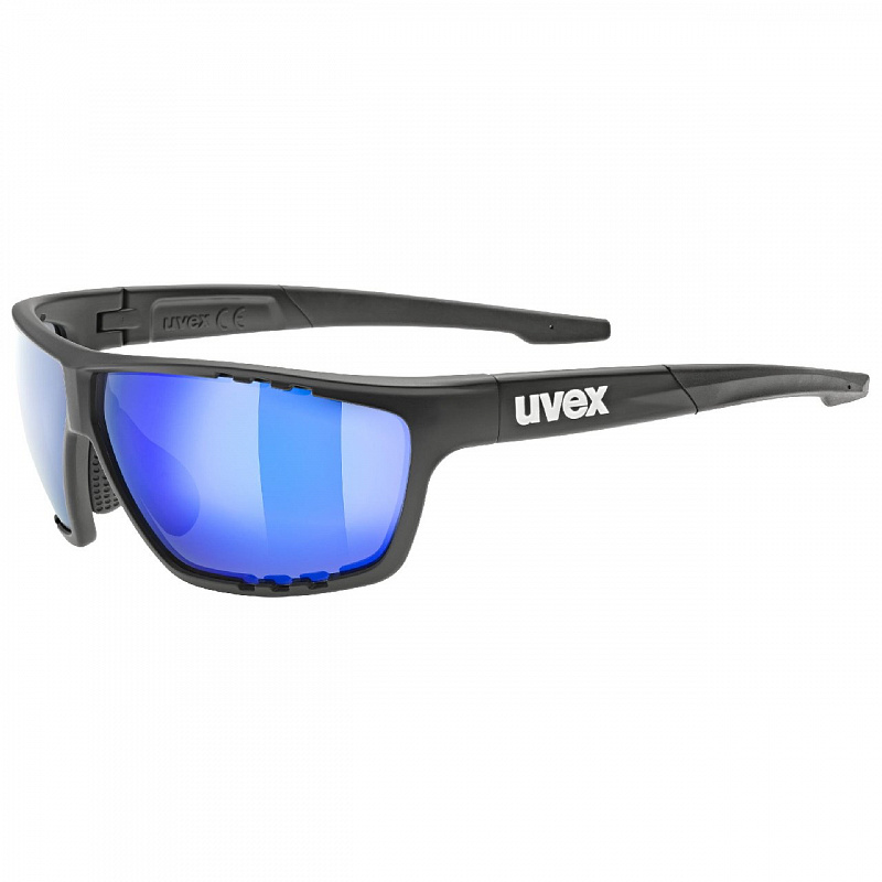 Очки солнцезащитные UVEX sportstyle 706 black mat/mir.blue черный матовый/синий