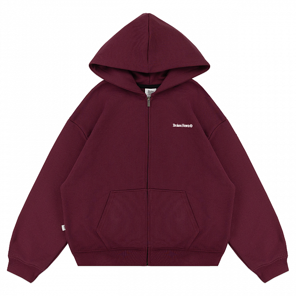 Худи Dissident на молнии "Hearts Copyright" бордовое