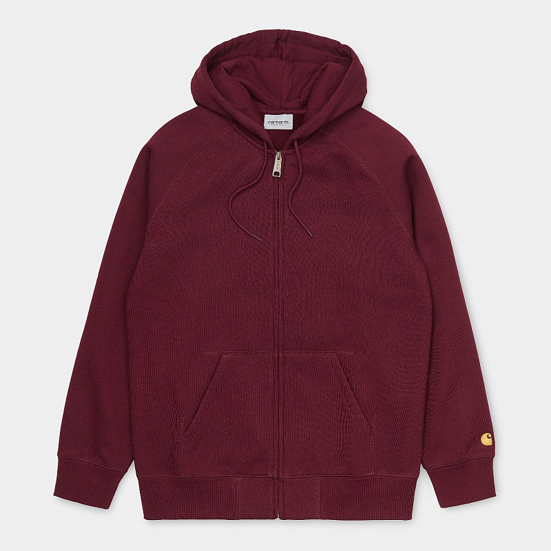 Толстовка CARHARTT WIP Hooded Chase Jacket BORDEAUX / GOLD
