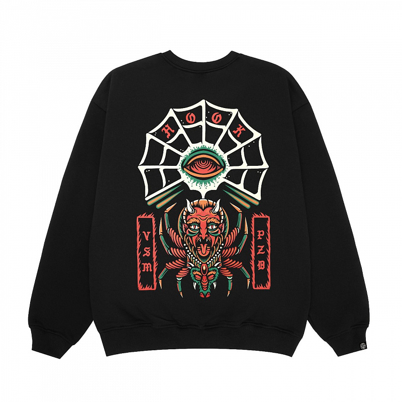 Свитшот HOOK «Паук 25» черный