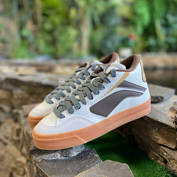 Кеды LI-NING WAVE 180 cloud dancer/carafe коричневый/белый