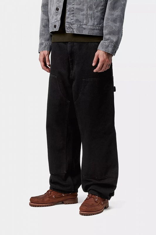 Брюки CARHARTT WIP Double Knee Pant (Relaxed fit) BLACK (RINSED)