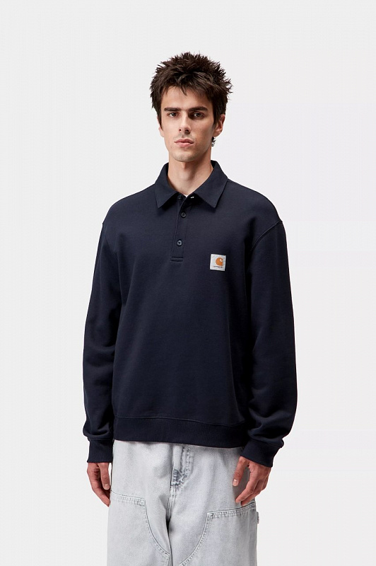 Толстовка-поло CARHARTT WIP Polo Sweat DEEP NIGHT