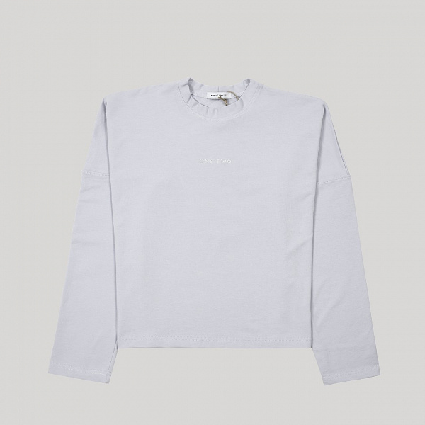 Лонгслив ONE TWO "LOGO" oversize исландский синий