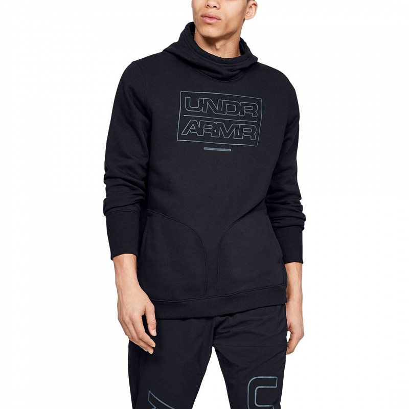 Толстовка m Under Armour UA BASELINE FLEECE PO HOOD black / ash gray / ash gray