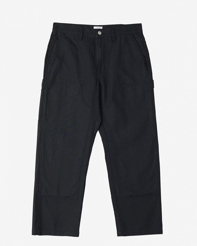 Брюки OBEY BIG TIMER TWILL DOUBLE KNEE CARPENTER PANT (Relaxed fit) BLACK FADED WASH