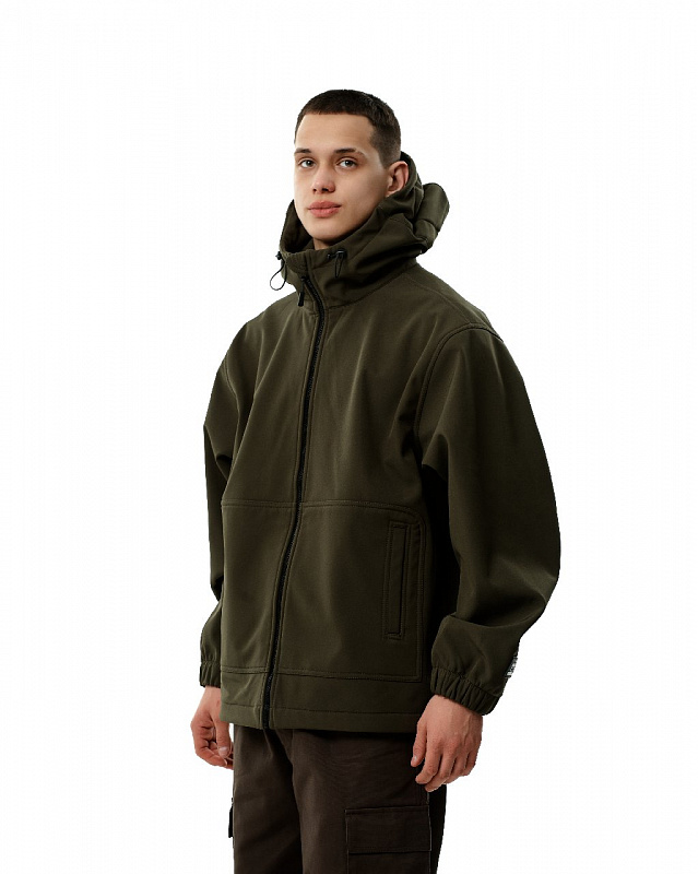 Куртка THE BAD FRIENDS Softshell удлиненная хаки