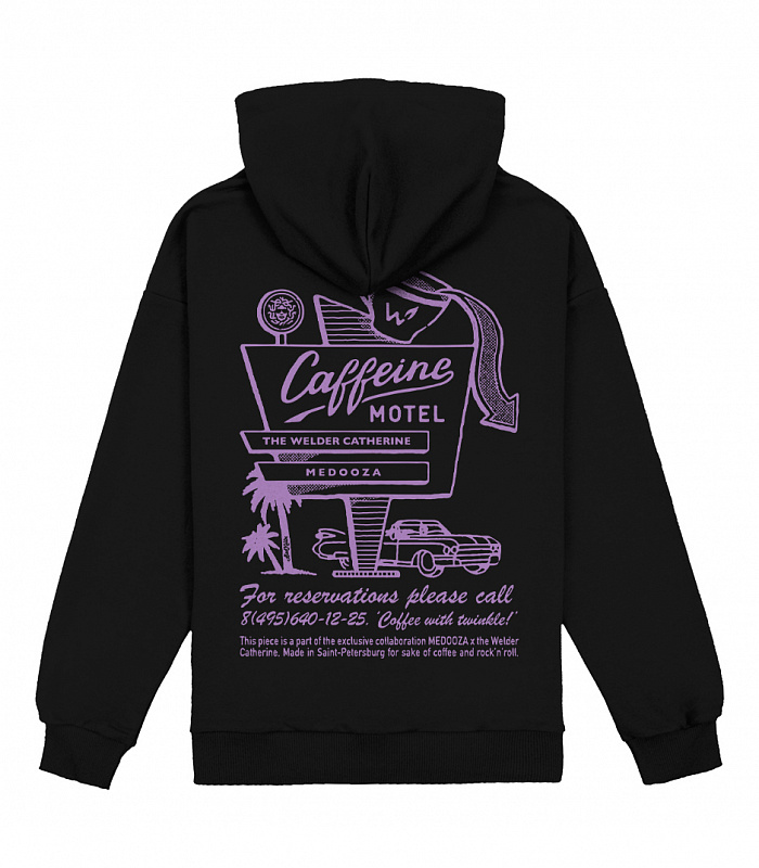 Худи MEDOOZA x TWC "Caffeine Motel" черный