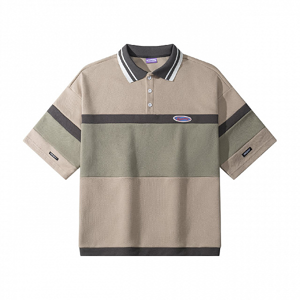 Поло YMKA SHIX темно-песочный/темно-серый