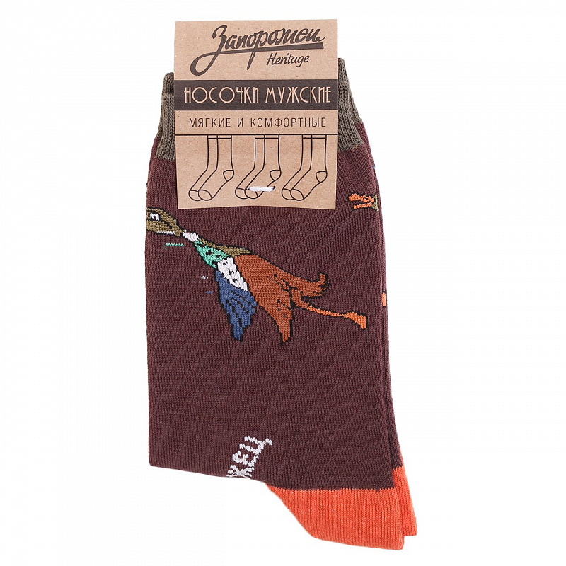 Носки ЗАПОРОЖЕЦ Утка Большая Коричневый