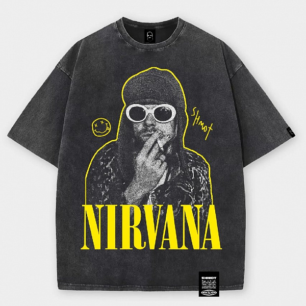 Футболка SHMOT "NIRVANA" GARMENT DYE черный