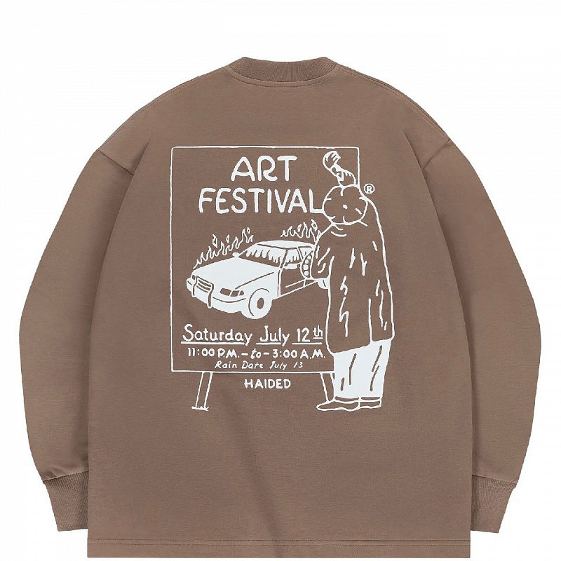 Лонгслив HAIDED ART FESTIVAL RLXD FIRM LS TEE mokko