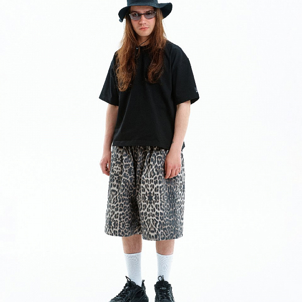 Шорты THE BAD FRIENDS Basic oversize леопард бежевый