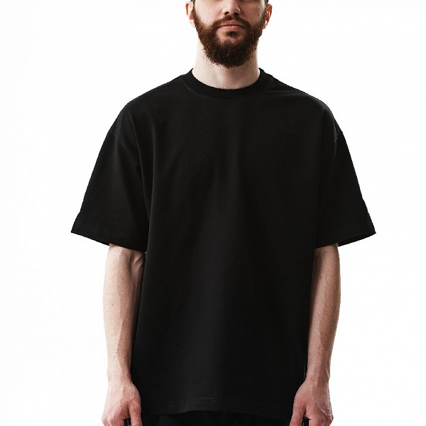 Футболка THE BAD FRIENDS Basic left sleeve logo 250гр Volume черный