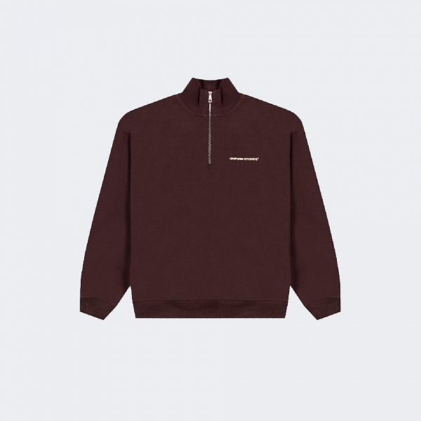 Свитшот UNIFORM Half-zip Heavy STUDIOS коричневый