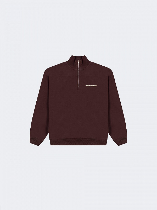 Свитшот UNIFORM Half-zip Heavy STUDIOS коричневый